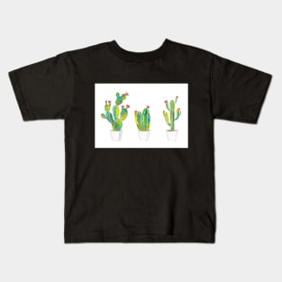 Three blooming cactus Kids T-Shirt